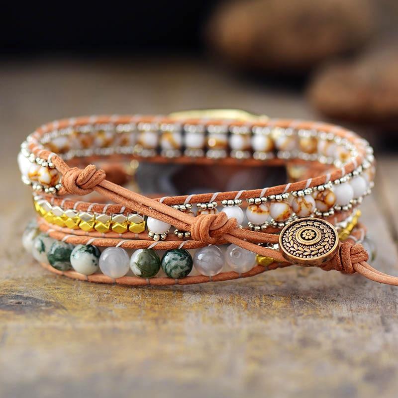 WILDE AGAAT BESCHERMINGSWIKKELARMBAND