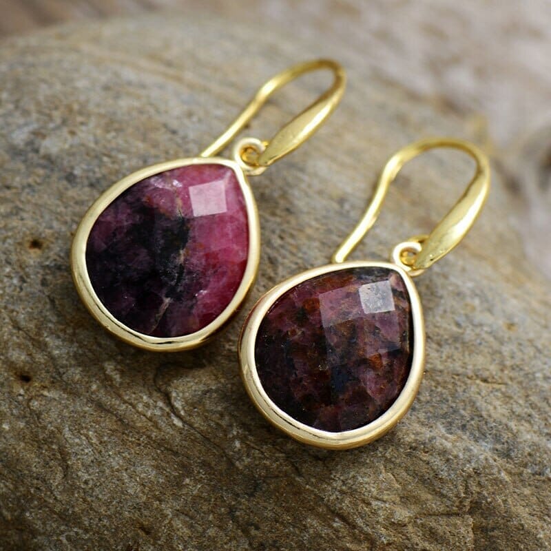 Mysterieuze Elegantie Rhodoniet & Labradoriet Oorbellen