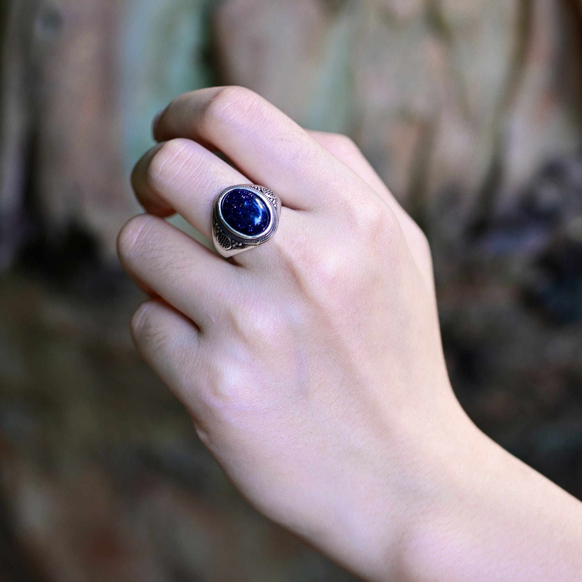 MARIA - BLAUWE ZANDSTEEN VINTAGE STER RING