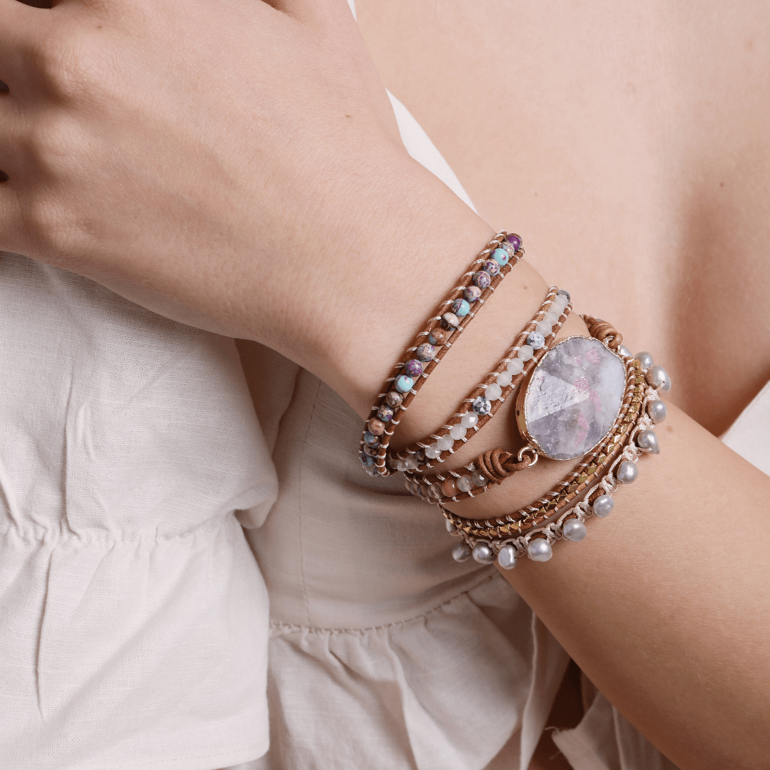 ROZE HELING TOERMALIJN WIKKELARMBAND