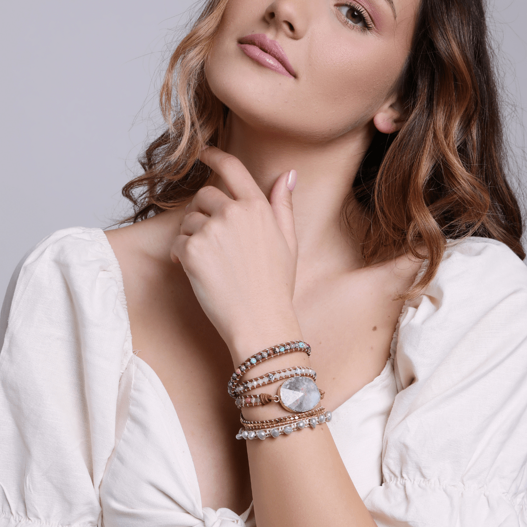 ROZE HELING TOERMALIJN WIKKELARMBAND