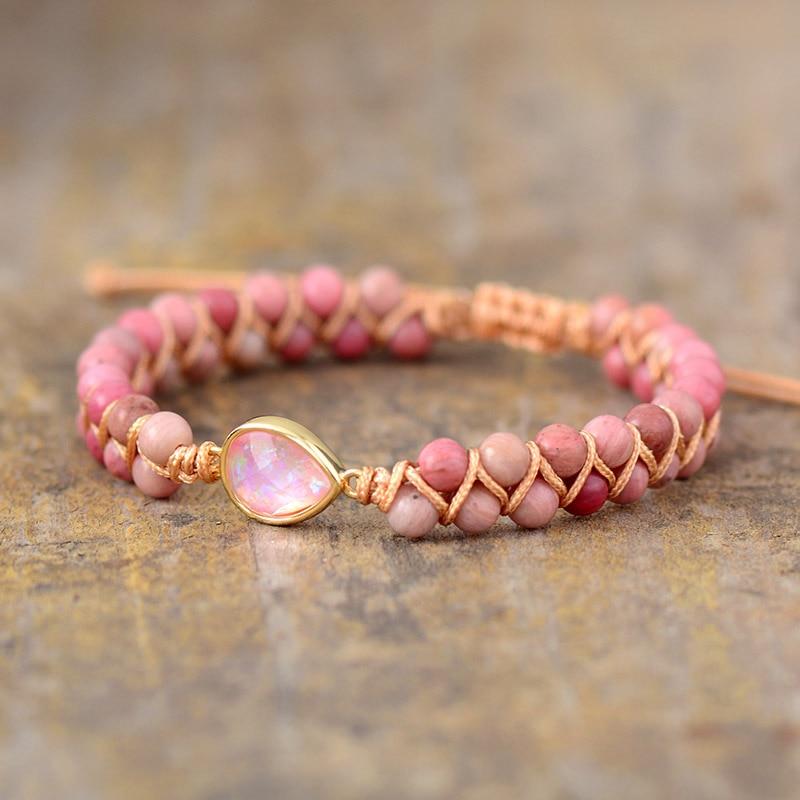 HELENDE RHODONIET EN JASPIS ARMBAND