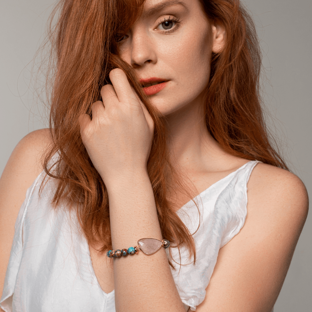 VIBREREND PALET JASPIS & AMETHIST KRALEN ARMBAND