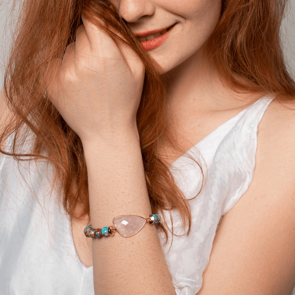 VIBREREND PALET JASPIS & AMETHIST KRALEN ARMBAND