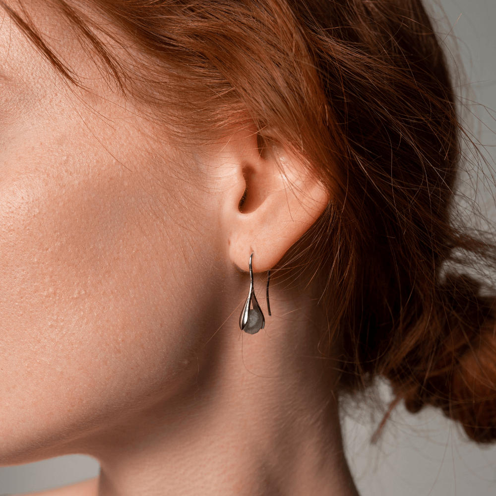 DE KRISTALGLANS LABRADORIET OORBELLEN