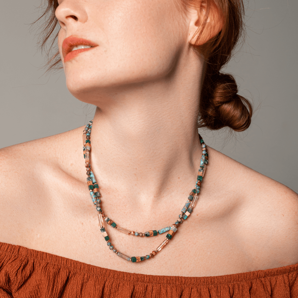 EDELSTEEN CHOKER KETTING "DE KLEUREN VAN GELUK"