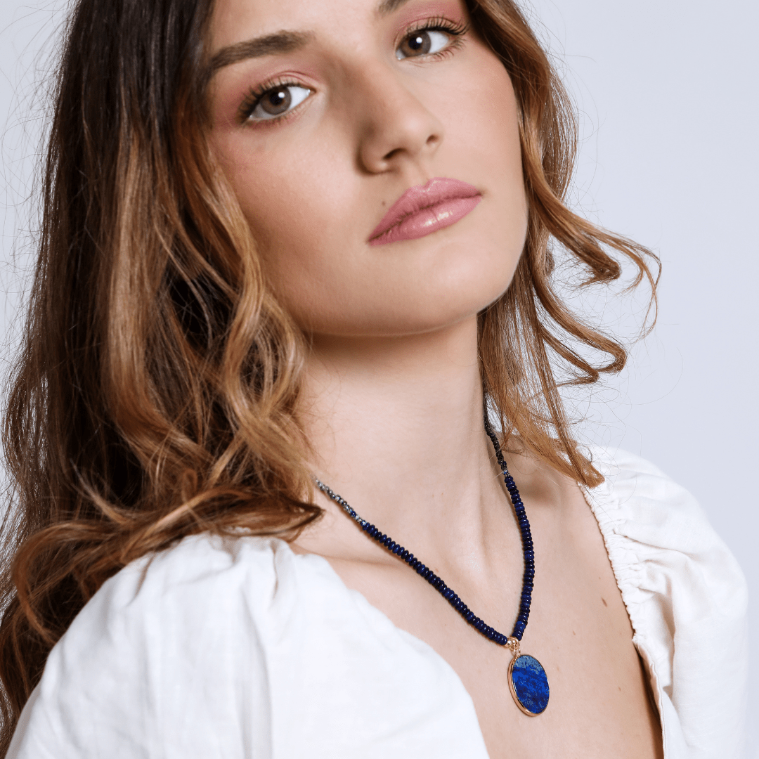 SCHITTERENDE RONDE LAPIS KETTING