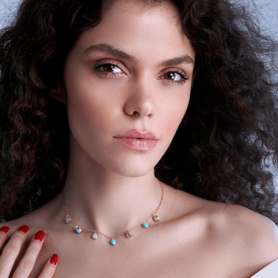 GOED LEVEN AGAAT & TURQUOISE KETTING