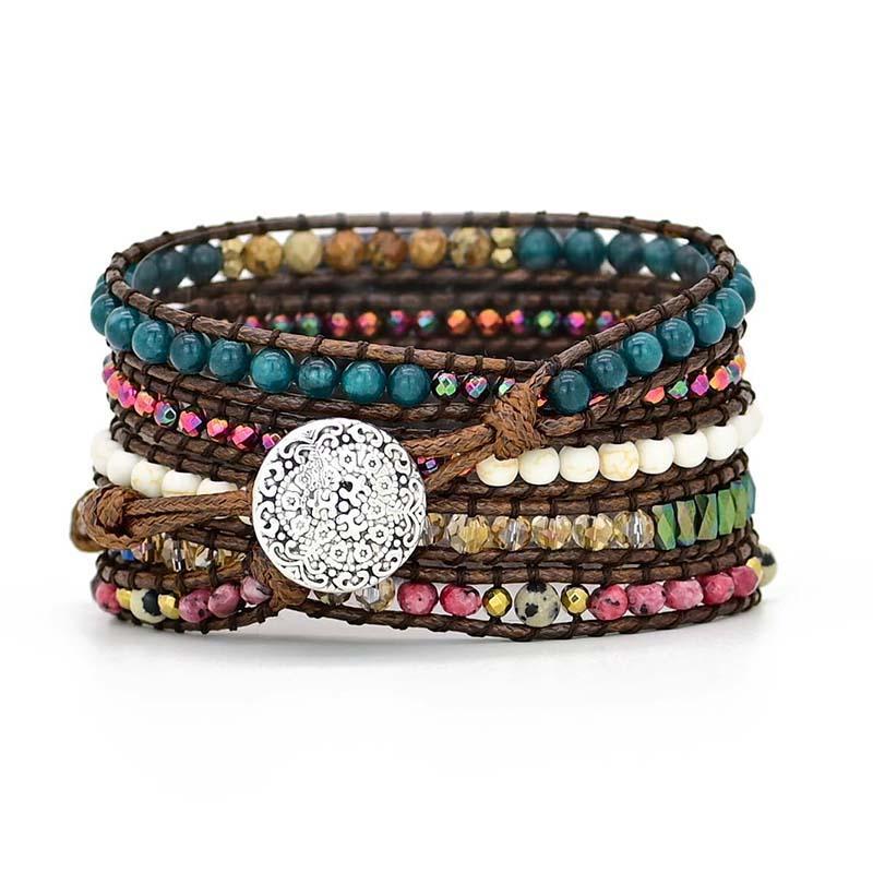 ROZE, WIT & BLAUW APPLE HORLOGEBANDJE MET EDELSTENEN