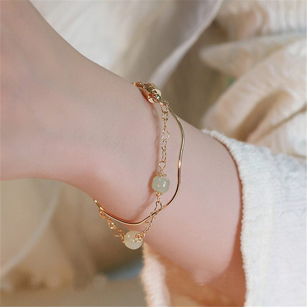 Mooie Zegeningen Groene Jade Armband