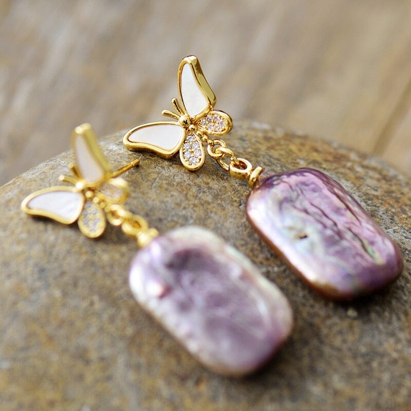 Glinsterende dromen Zoetwaterparel Oorbellen