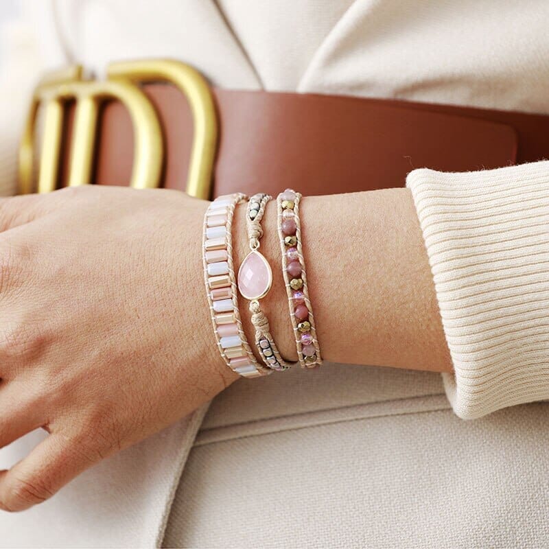 Betoverende Goddelijkheid Rozenkwarts & Amethist Armband