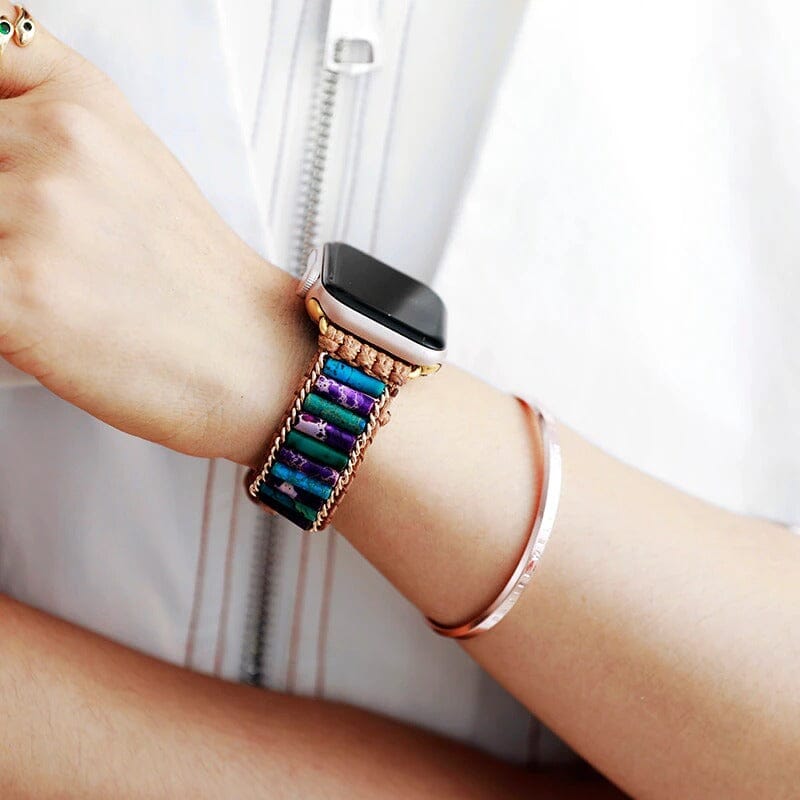 POSITIEF BETOVEREND APPLE HORLOGEBANDJE VAN NATUURLIJKE EDELSTEEN