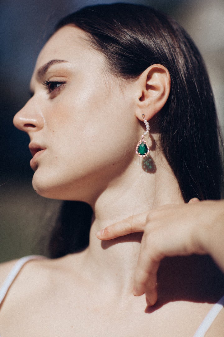 VINTAGE ZIRKOON & PAREL LUXE OORBELLEN