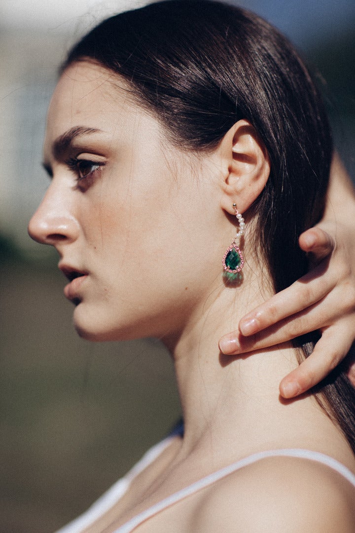 VINTAGE ZIRKOON & PAREL LUXE OORBELLEN