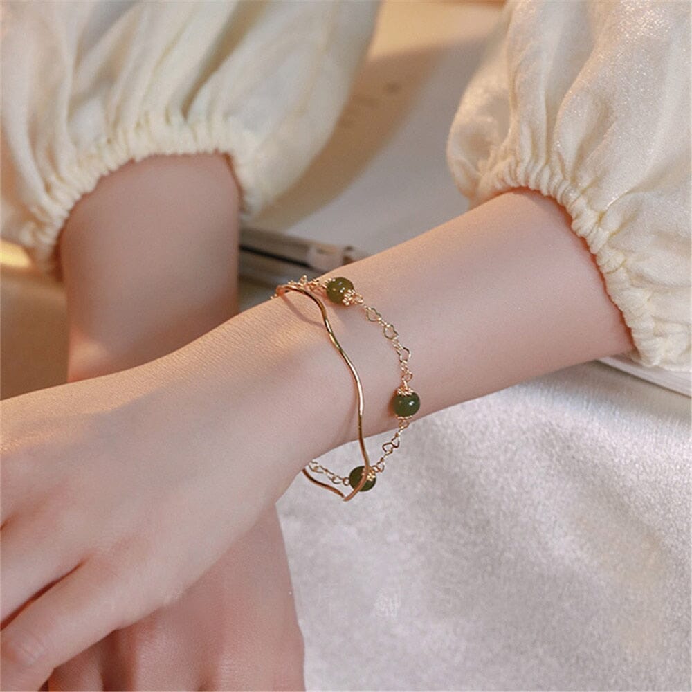 Mooie Zegeningen Groene Jade Armband