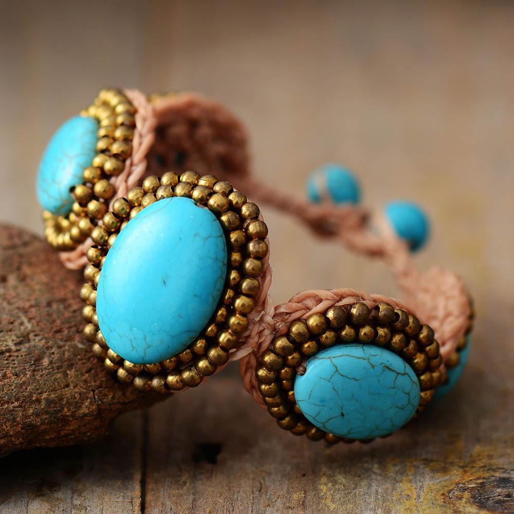 VEGAN BOHO CHIC TURKOOIS BRACELET
