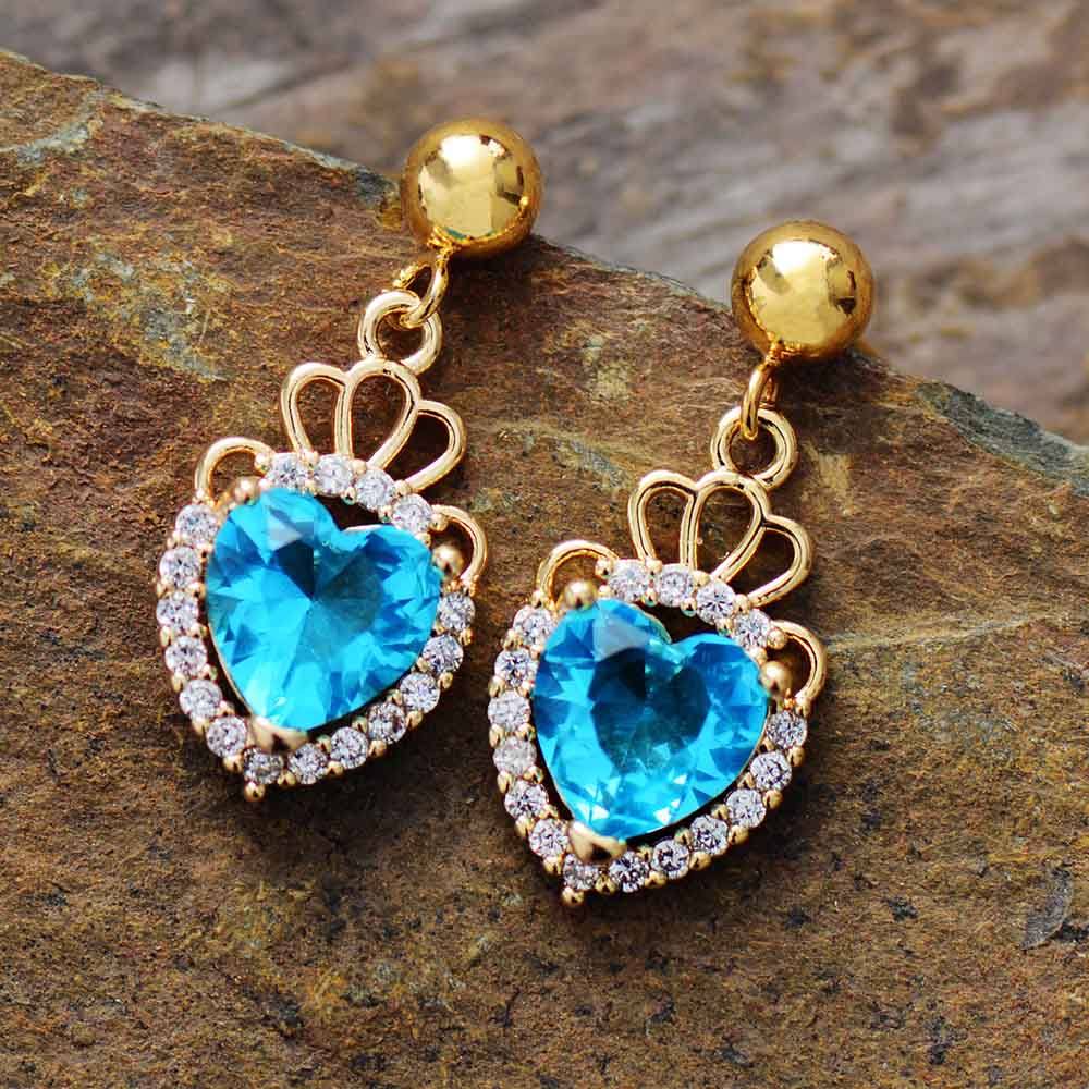 SCHITTERENDE KUBISCHE HART ZIRCONIA OORBELLEN