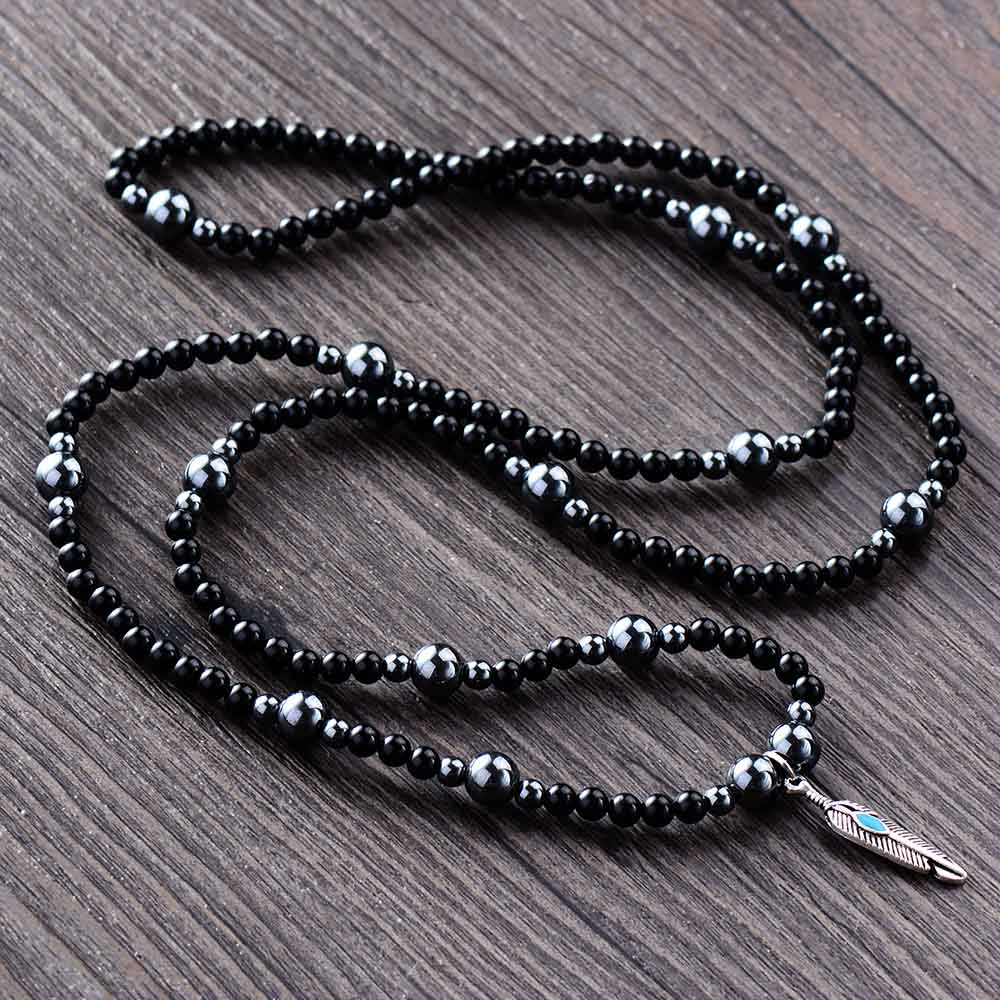 EVENWICHTIG HEMATIET BLAD ROZENKRANS KETTING