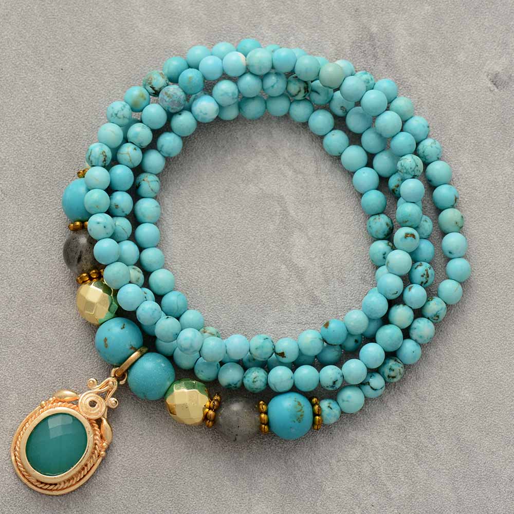 VINTAGE TURKOOIS VOOR DUBBEL GEBRUIK MEDITATIEVE KETTING