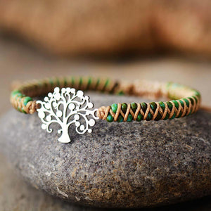 SPIRITUELE GEBREIDE LEVENSBOOM ARMBAND