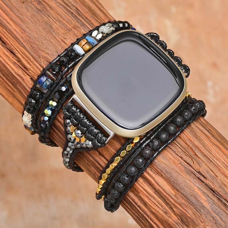 MIDNIGHT PEACE HEMATIET & LAVASTEEN FITBIT HORLOGEBANDJE