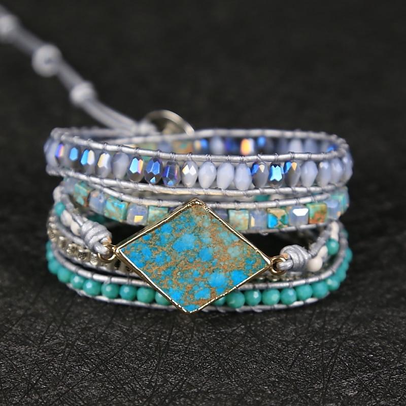 DIAMANTVORMIGE JASPIS ZUIVERENDE WIKKELARMBAND