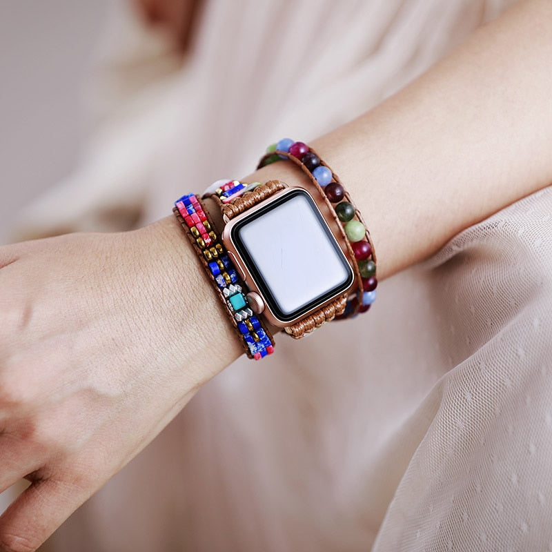 PRECIOUS POWER ONYX & JASPIS APPLE HORLOGEBANDJE