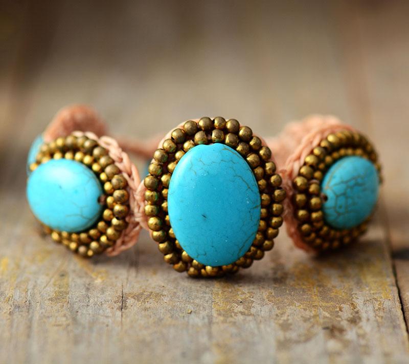 VEGAN BOHO CHIC TURKOOIS BRACELET