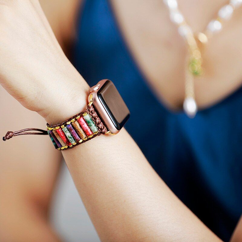 ENERGETISCH REINIGENDE JASPIS EN AGAAT APPLE SMARTWATCH RIEM