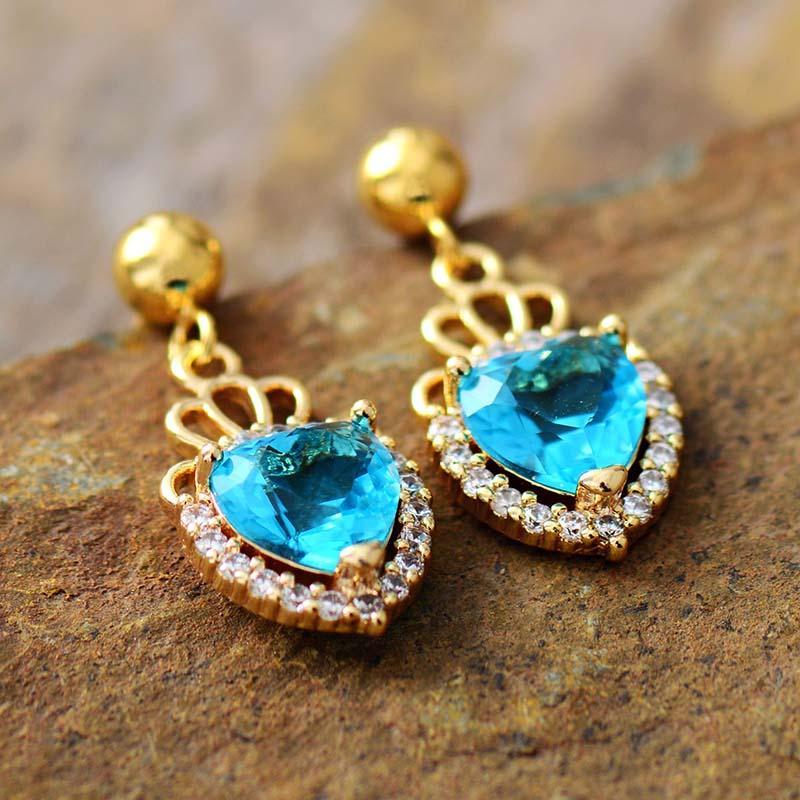 SCHITTERENDE KUBISCHE HART ZIRCONIA OORBELLEN