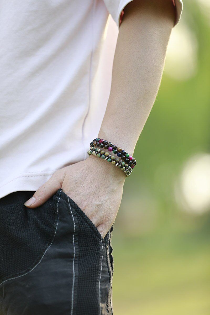 AARDSE VERZORGENDE JASPIS MACRAME ARMBAND