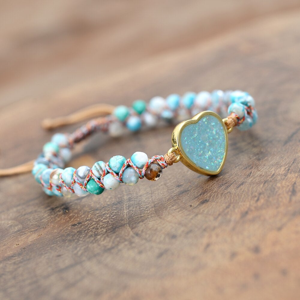 HART VAN DE OCEAAN GEVLOCHTEN OPAAL ARMBAND