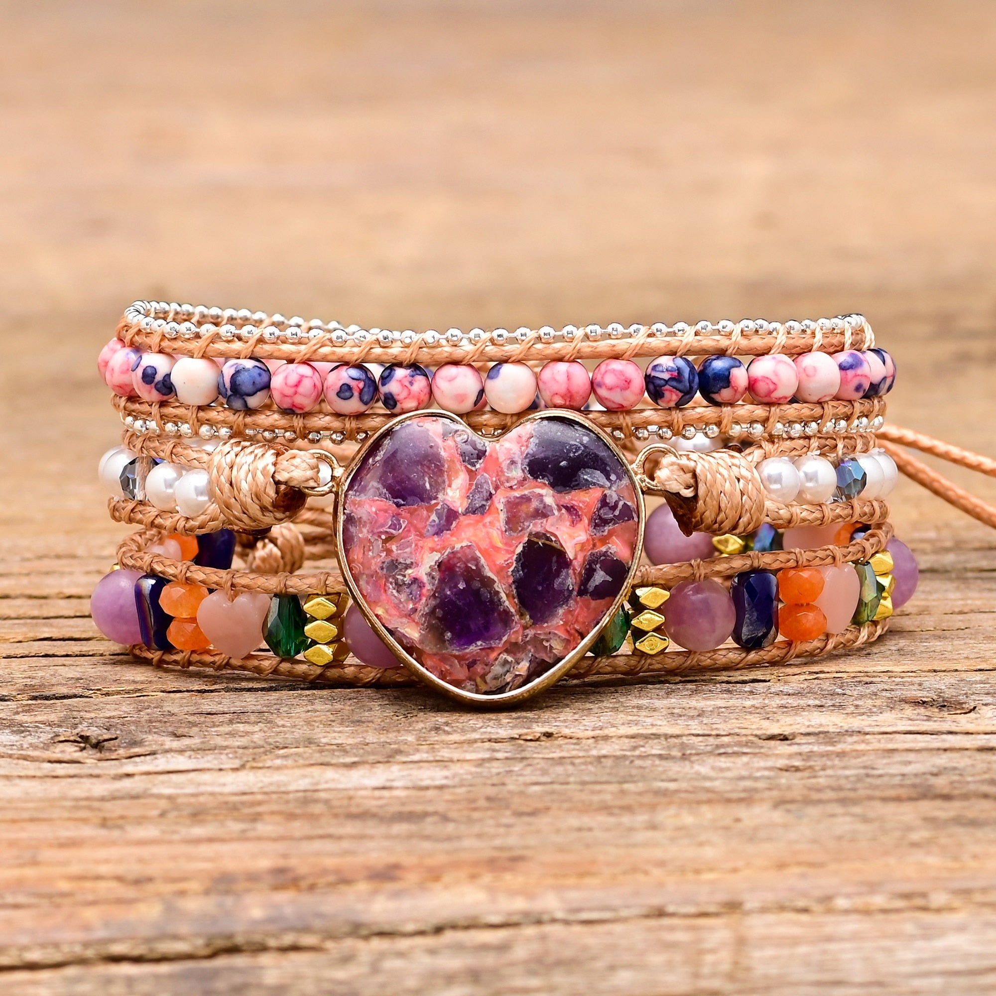 LOVE STRUCK NATUURLIJKE EDELSTENEN ARMBAND