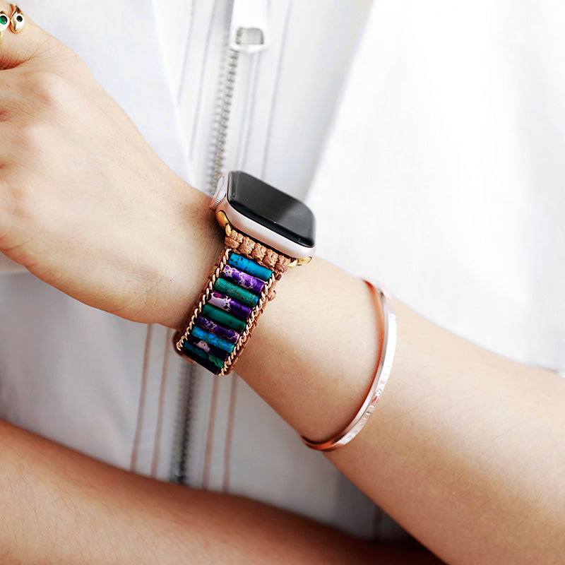 DE LUXE VAN DE NATUURLIJKE GENEZENDE KRACHT JASPIS APPLE HORLOGEBAND