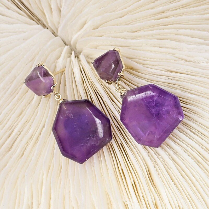 STRALENDE VREUGDE AMETHIST OORBELLEN