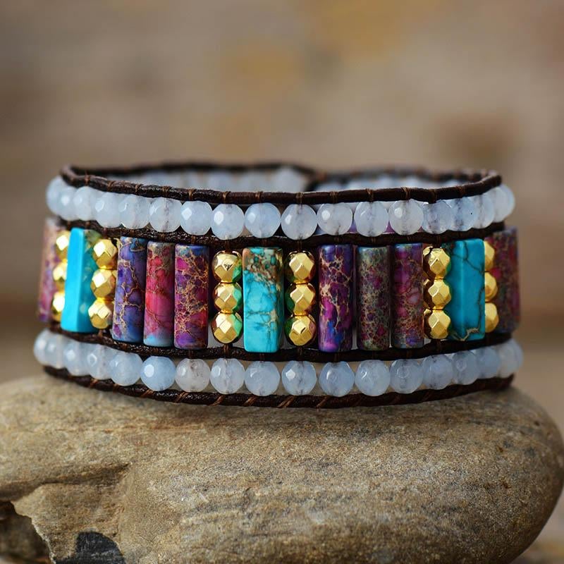 MULTIRIJ JASPIS ARMBAND