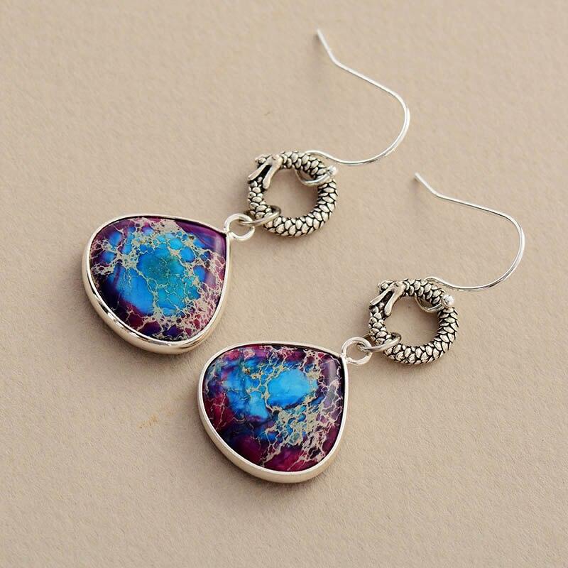 "SLANG VAN ONSTERFELIJKHEID" JASPIS OORBELLEN