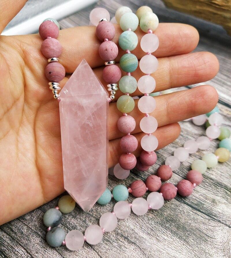 "DELICATE BLUSH" KWARTZ MALA KETTING