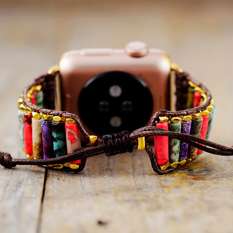 ENERGETISCH REINIGENDE JASPIS EN AGAAT APPLE SMARTWATCH RIEM