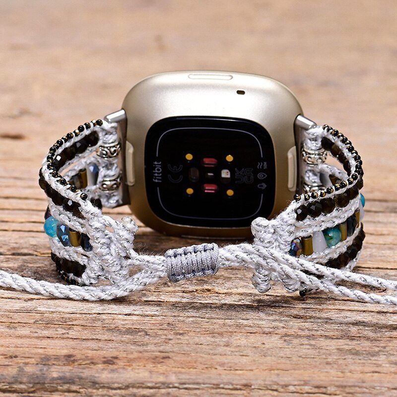 EDELHARMONISCH GOUD OBSIDIAAN EN HEMATIET FITBIT HORLOGEBANDJE