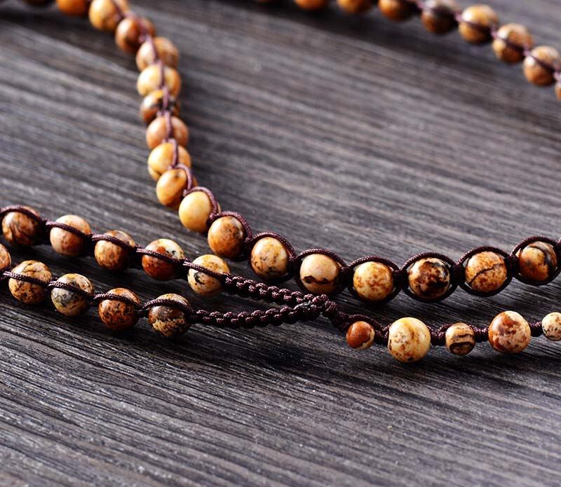 OVERVLOEDIGE ZEGENINGEN JASPIS KETTING MET HAMSA HANGER