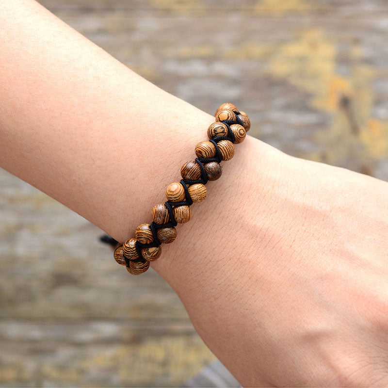 GEVLOCHTEN HOUTEN ARMBAND