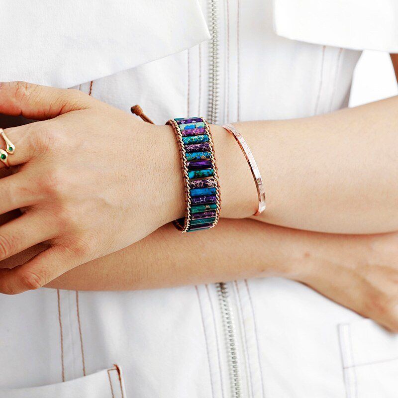 NATUURLIJKE BESCHERMING&ENERGIE EVENWICHT IMPERIALE JASPIS OF TIJGEROOG ARMBAND