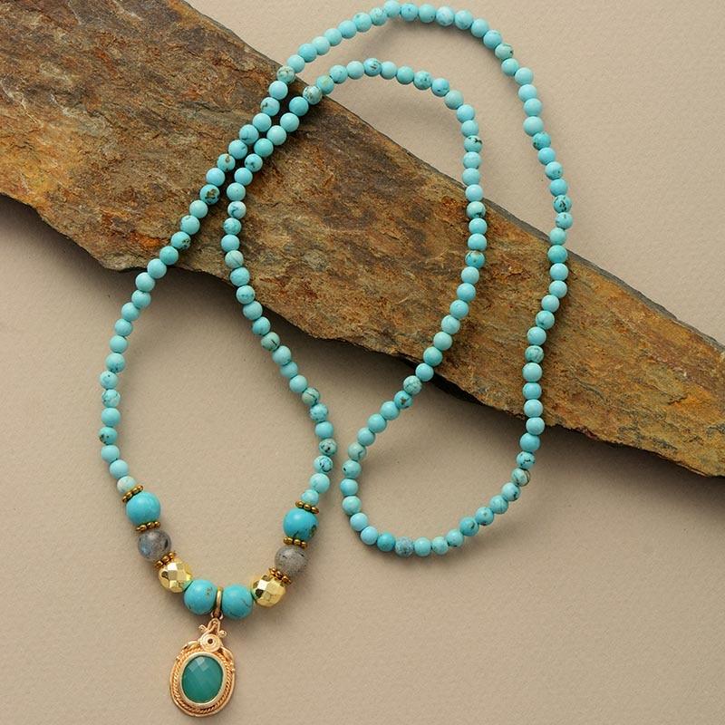 VINTAGE TURKOOIS VOOR DUBBEL GEBRUIK MEDITATIEVE KETTING