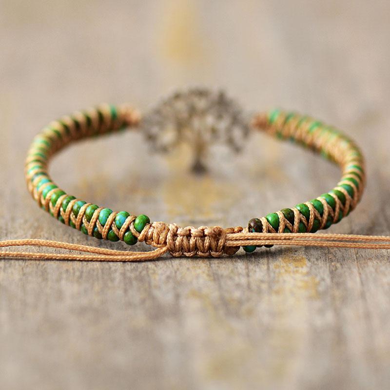 SPIRITUELE GEBREIDE LEVENSBOOM ARMBAND