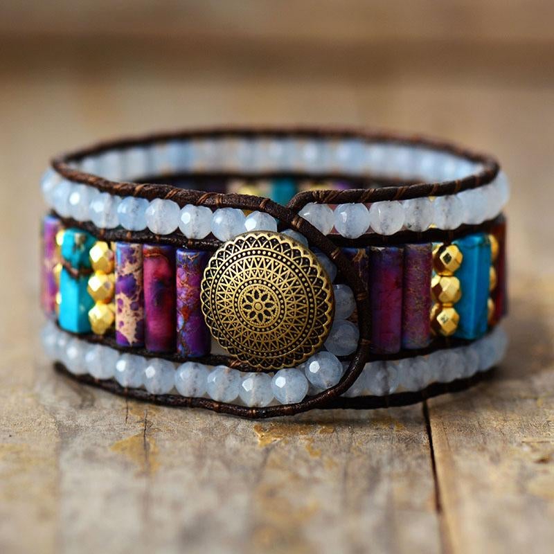 MULTIRIJ JASPIS ARMBAND