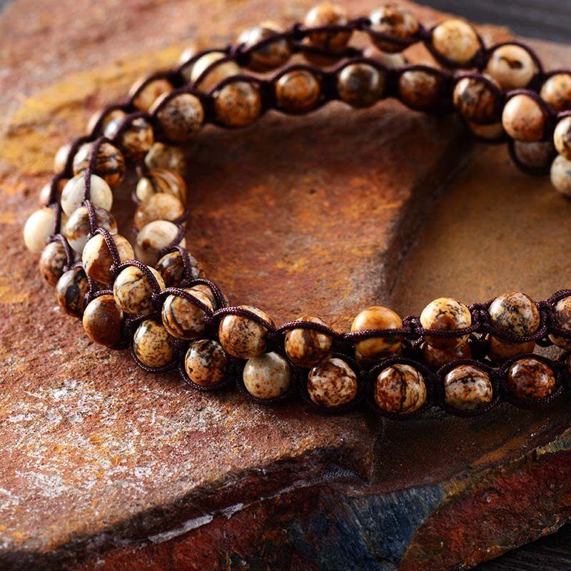 OVERVLOEDIGE ZEGENINGEN JASPIS KETTING MET HAMSA HANGER