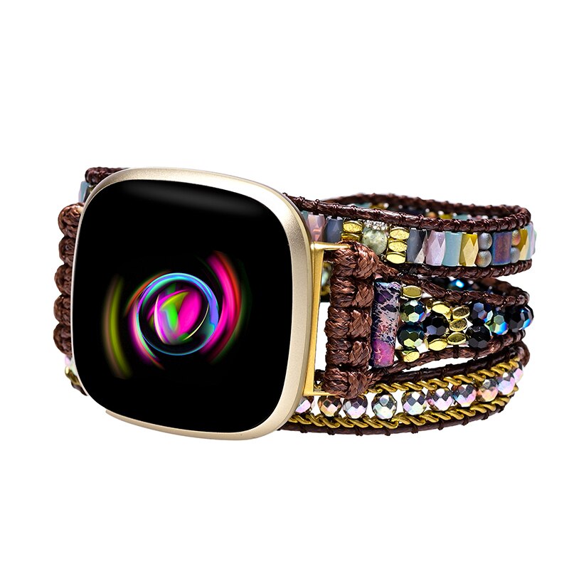 HOGE VIBES AGAAT EN HEMATIET FITBIT HORLOGEBANDJE