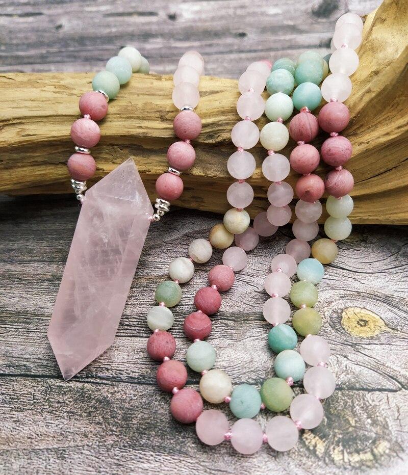 "DELICATE BLUSH" KWARTZ MALA KETTING